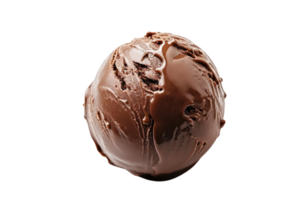 ai généré Chocolat la glace crème Balle isolé sur une transparent Contexte png