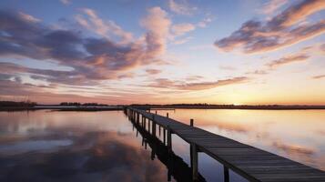 AI generated Serene Dock Floating in Calm Water photo