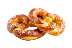 ai gerado delicioso pretzel com uma salgado crosta e uma distintivo isolado em transparente fundo png