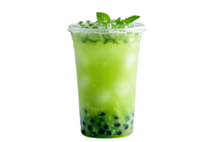 ai generato verde bolla tè isolato su trasparente sfondo png