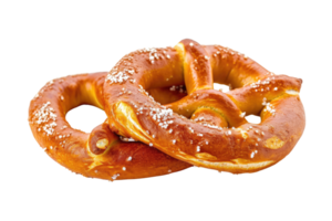 ai gerado delicioso pretzel com uma salgado crosta e uma distintivo isolado em transparente fundo png