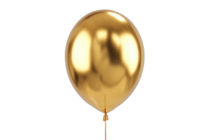 AI generated golden party balloons isolated on transparent background png