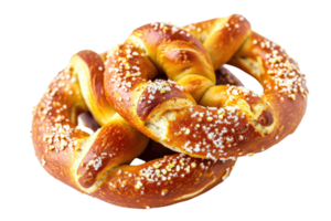 ai gerado delicioso pretzel com uma salgado crosta e uma distintivo isolado em transparente fundo png