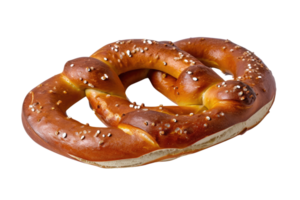 ai gerado delicioso pretzel com uma salgado crosta e uma distintivo isolado em transparente fundo png