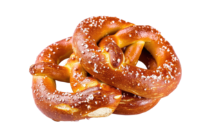 ai generiert köstlich Brezel mit ein gesalzen Kruste und ein unverwechselbar isoliert auf transparent Hintergrund png