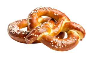 ai generiert köstlich Brezel mit ein gesalzen Kruste und ein unverwechselbar isoliert auf transparent Hintergrund png