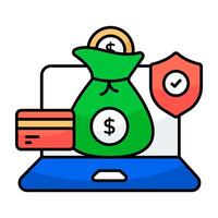 Secure payment icon in trendy vector design
