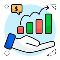 Conceptual flat design icon of progress graph vector