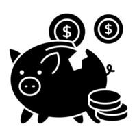 Modern design icon of piggy bank vector
