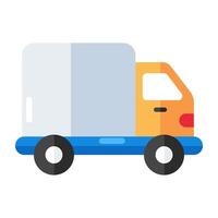 A flat design icon of delivery truck vector