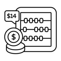 A frame of counting beads, icon of abacus vector