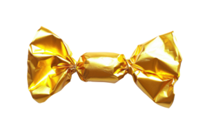 AI generated Golden candy wrapper isolated on transparent background png