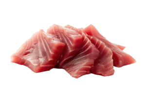 AI generated Tuna sashimi isolated on transparent background. Raw tuna fish png