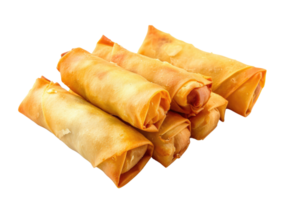 AI generated Chinese Traditional Spring Rolls on Transparent Background png