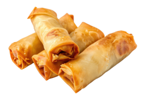 AI generated Chinese Traditional Spring Rolls on Transparent Background png