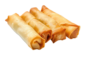 AI generated Chinese Traditional Spring Rolls on Transparent Background png