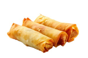 AI generated Chinese Traditional Spring Rolls on Transparent Background png