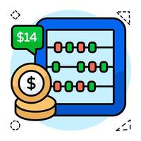 A frame of counting beads, icon of abacus vector