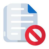 A readily available icon of ban file vector