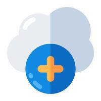 A creative design icon of add cloud vector