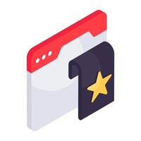 A creative design icon of bookmark website vector