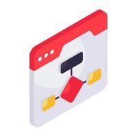 Conceptual isometric design icon of web hierarchy vector