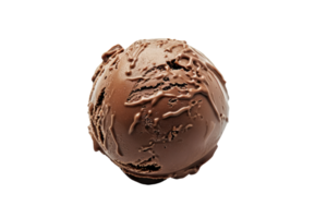 AI generated Chocolate ice cream ball isolated on a transparent background png