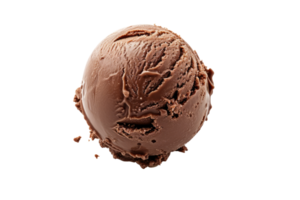 AI generated Chocolate ice cream ball isolated on a transparent background png