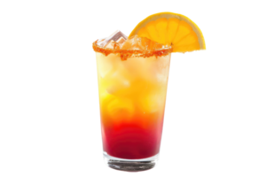 AI generated Tequila Sunrise, Cocktail Drink isolated on transparent background png