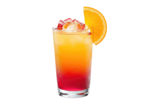 AI generated Tequila Sunrise, Cocktail Drink isolated on transparent background png