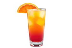 AI generated Tequila Sunrise, Cocktail Drink isolated on transparent background png