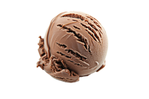 AI generated Chocolate ice cream ball isolated on a transparent background png