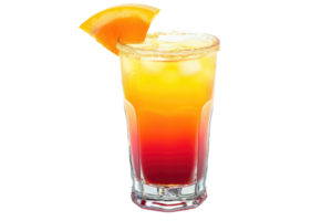 AI generated Tequila Sunrise, Cocktail Drink isolated on transparent background png