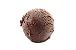 AI generated Chocolate ice cream ball isolated on a transparent background png