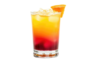 AI generated Tequila Sunrise, Cocktail Drink isolated on transparent background png