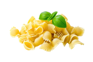 AI generated Conchiglie rigate pasta with basil on transparent background png