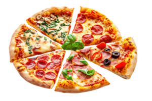 ai genererad utsökt pizza skära ut isolerat på transparent bakgrund png