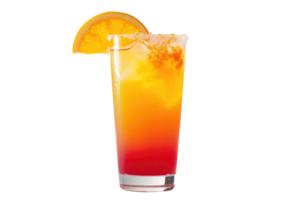 AI generated Tequila Sunrise, Cocktail Drink isolated on transparent background png