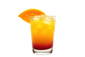 AI generated Tequila Sunrise, Cocktail Drink isolated on transparent background png