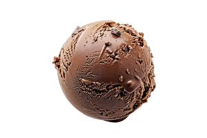 AI generated Chocolate ice cream ball isolated on a transparent background png