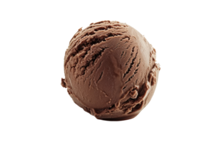 AI generated Chocolate ice cream ball isolated on a transparent background png