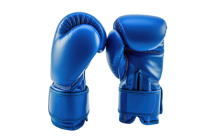 AI generated Blue boxing gloves isolated on transparent background png