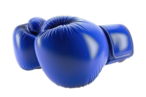 AI generated Blue boxing gloves isolated on transparent background png