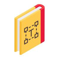 un isométrica diseño icono de diseño libro vector