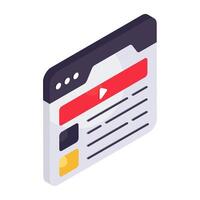 An icon design of web video vector