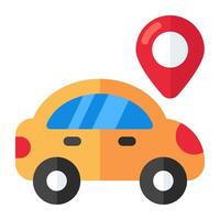 flat design icon of car location vector