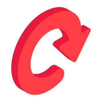 An isometric design icon of reload arrow vector