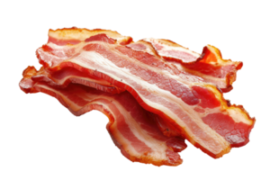 AI generated delicious cooked bacon slices isolated transparent background png