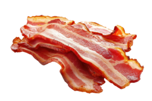 ai gerado delicioso cozinhou bacon fatias isolado transparente fundo png