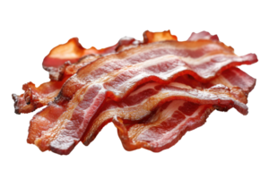 AI generated delicious cooked bacon slices isolated transparent background png